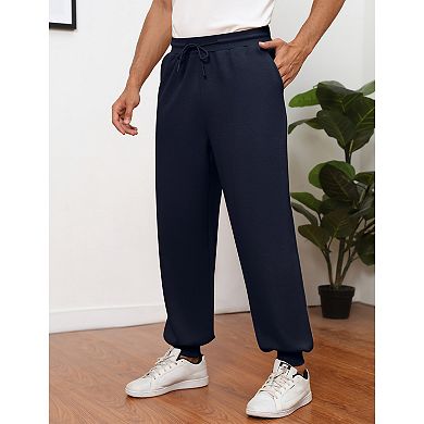 Men's Casual Lounge Pajama Yoga Jogger Pants Open Bottom Sweatpants With Pockets