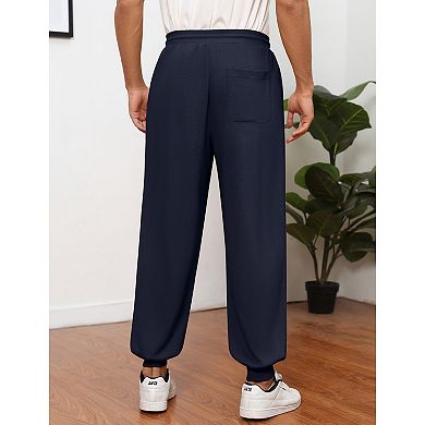 Men's Casual Lounge Pajama Yoga Jogger Pants Open Bottom Sweatpants With Pockets