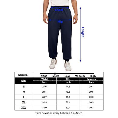 Men's Casual Lounge Pajama Yoga Jogger Pants Open Bottom Sweatpants With Pockets