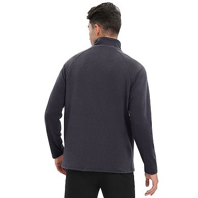 Men's Fleece Pullover Sweater Long Sleeve Quarter-zip Casual Sweatshirt
