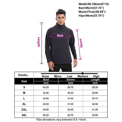 Men's Fleece Pullover Sweater Long Sleeve Quarter-zip Casual Sweatshirt