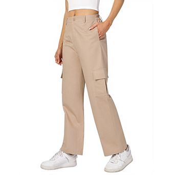 Cargo Pants Women Baggy Casual High Waisted Straight Leg Pants Loose Trousers with Pockets