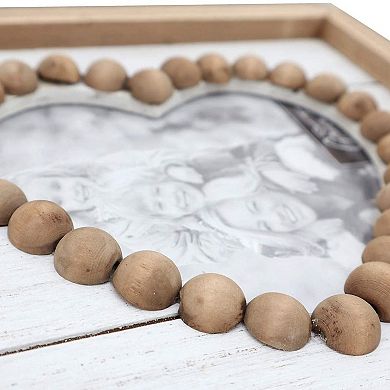 Parisloft Wood Bead Accent Loved Themed Tabletop Picture Frame 5x5 in Photo