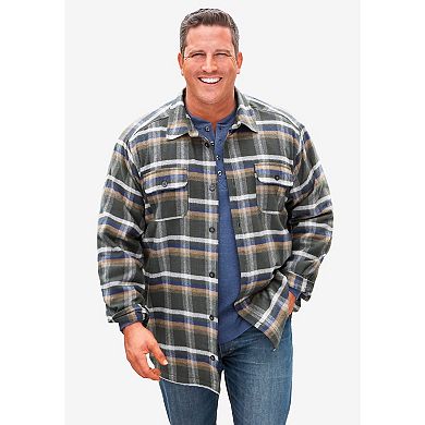 Boulder Creek by KingSize Men's Big & Tall Fleece-Lined Flannel Shirt Jacket
