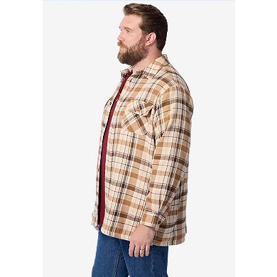 Boulder Creek by KingSize Men's Big & Tall Fleece-Lined Flannel Shirt Jacket