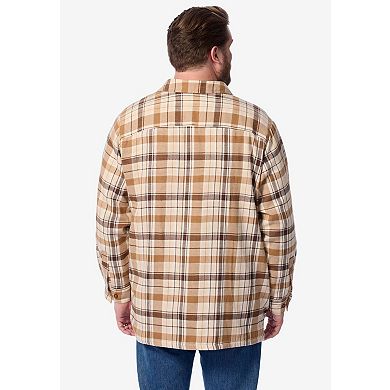 Boulder Creek by KingSize Men's Big & Tall Fleece-Lined Flannel Shirt Jacket