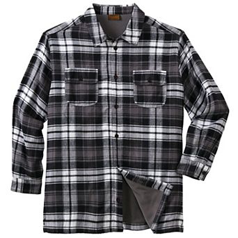 Boulder Creek by KingSize Men's Big & Tall Fleece-Lined Flannel Shirt Jacket