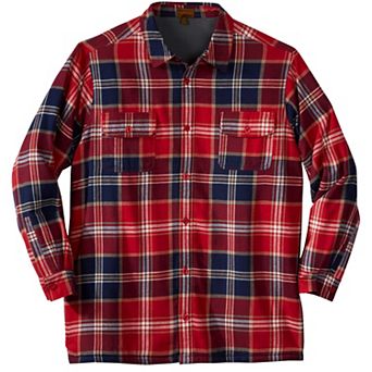 Boulder Creek by KingSize Men's Big & Tall Fleece-Lined Flannel Shirt Jacket