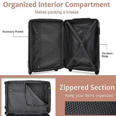 Merax Hardshell Luggage Sets 3 Piece Carry-on Suitcases With Wheels（20in）