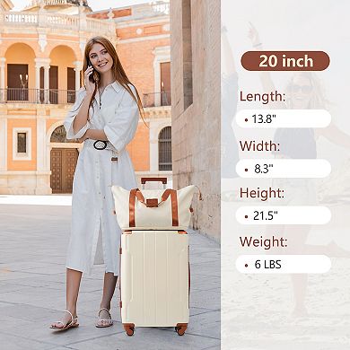 Merax Hardshell Luggage Sets 3 Piece Carry-on Suitcases With Wheels（20in）