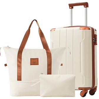 Merax Hardshell Luggage Sets 3 pc Carry-on Suitcases With Wheels（20in）