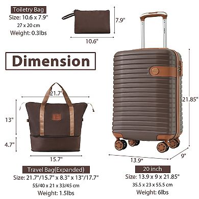 Merax Luggage Sets 3 Piece Carry On Luggage