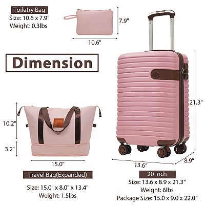 Merax Luggage Sets 3 Piece Carry On Luggage