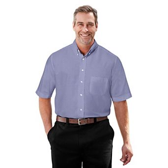 KingSize Men's Big & Tall Short-Sleeve Wrinkle-Free Everyday Oxford