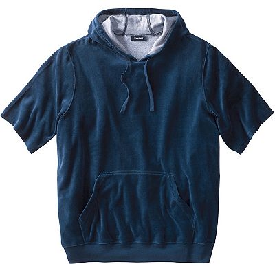 KingSize Men s Big Tall Velour Short Sleeve Pullover Hoodie