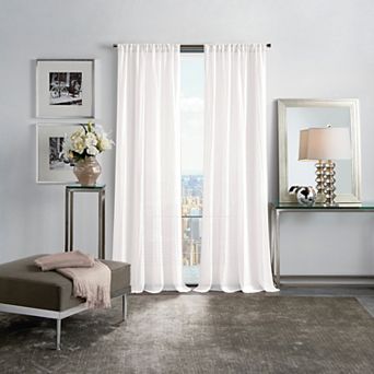 Martha Stewart 2 pc Crinkle Sheer Poletop Curtain Panel Set