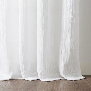 Martha Stewart 2-Piece Crinkle Sheer Poletop Curtain Panel Set