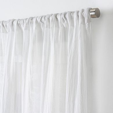 Martha Stewart 2-Piece Crinkle Sheer Poletop Curtain Panel Set