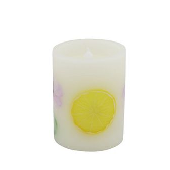 Everyday Decor Lemon & Floral Small LED Candle Table Decor
