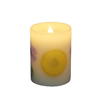 Everyday Decor Lemon & Floral Small LED Candle Table Decor