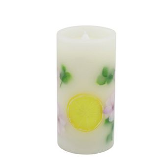 Everyday Decor Lemon & Floral Large LED Candle Table Decor