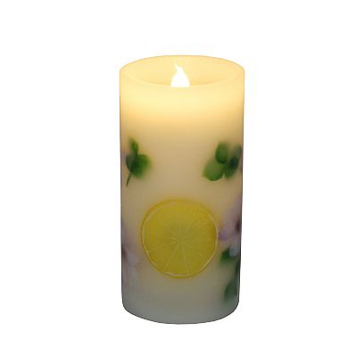 Everyday Decor Lemon & Floral Large LED Candle Table Decor