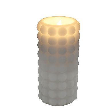 Everyday Decor White Bubble Large LED Pillar Candle Table Decor