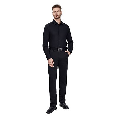 Men's Bespoke Classic-Fit Textured Easy Care Dress Shirt