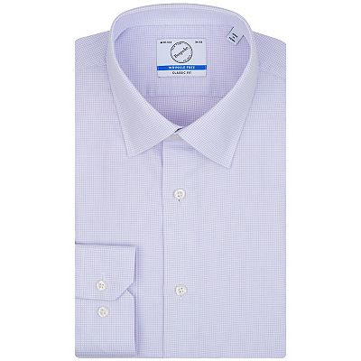 Men's Bespoke Classic-Fit Textured Easy Care Dress Shirt