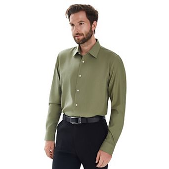 Men's Bespoke Classic-Fit Textured Easy Care Dress Shirt
