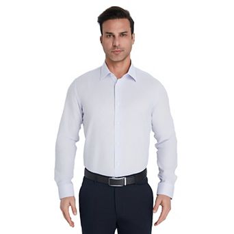Men's Bespoke Classic-Fit Textured Easy Care Dress Shirt