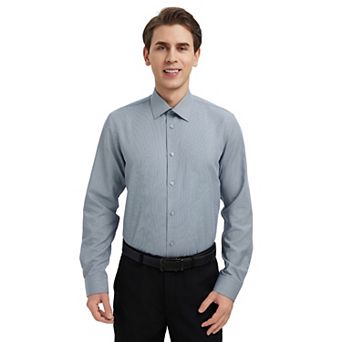 Men's Bespoke Classic-Fit Textured Easy Care Dress Shirt