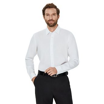 Men's Bespoke Classic-Fit Textured Easy Care Dress Shirt