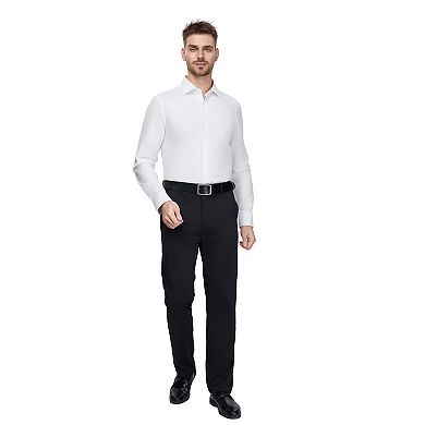 Men's Bespoke Slim-Fit Textured Easy Care Dress Shirt