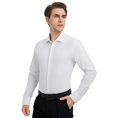 Men's Bespoke Slim-Fit Textured Easy Care Dress Shirt