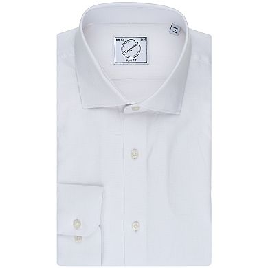 Men's Bespoke Slim-Fit Textured Easy Care Dress Shirt
