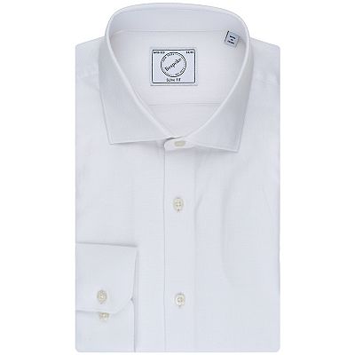 Men's Bespoke Slim-Fit Textured Twill Dress Shirt Men's Bespoke Slim-Fit Textured Twill Dress Shirt