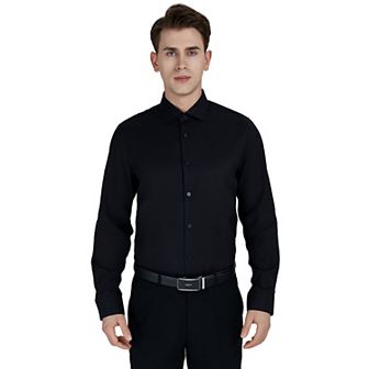 Men's Bespoke Slim-Fit Textured Easy Care Dress Shirt