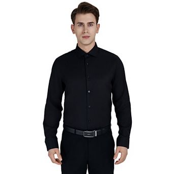 Men's Bespoke Slim-Fit Textured Easy Care Dress Shirt