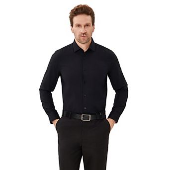 Men's Bespoke Slim-Fit Textured Easy Care Dress Shirt