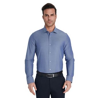 Men's Bespoke Slim-Fit Textured Easy Care Dress Shirt