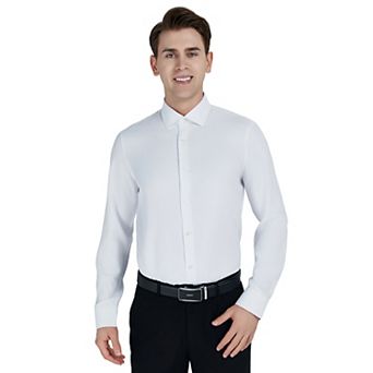 Men's Bespoke Slim-Fit Textured Easy Care Dress Shirt