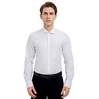 Men's Bespoke Slim-Fit Textured Easy Care Dress Shirt