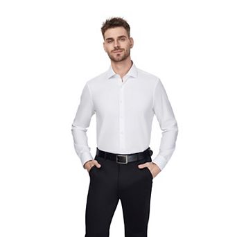 Men's Bespoke Slim-Fit Textured Easy Care Dress Shirt