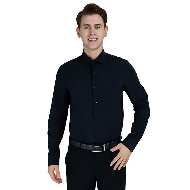 fitted lace wedding dress Ash & Erie Blue Oxford Wrinkle-Free Button-Down Shirt for Short Men main image 1
