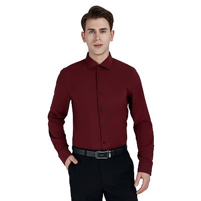 burgundy slim fit dress shirt ARTURO Slim Fit Long Sleeve Burgundy Dress Shirt M (15.5) 34/35 (1554) main image 0