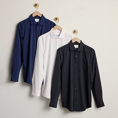 Men's Bespoke Slim-Fit Wrinkle Free Performance Dress Shirt