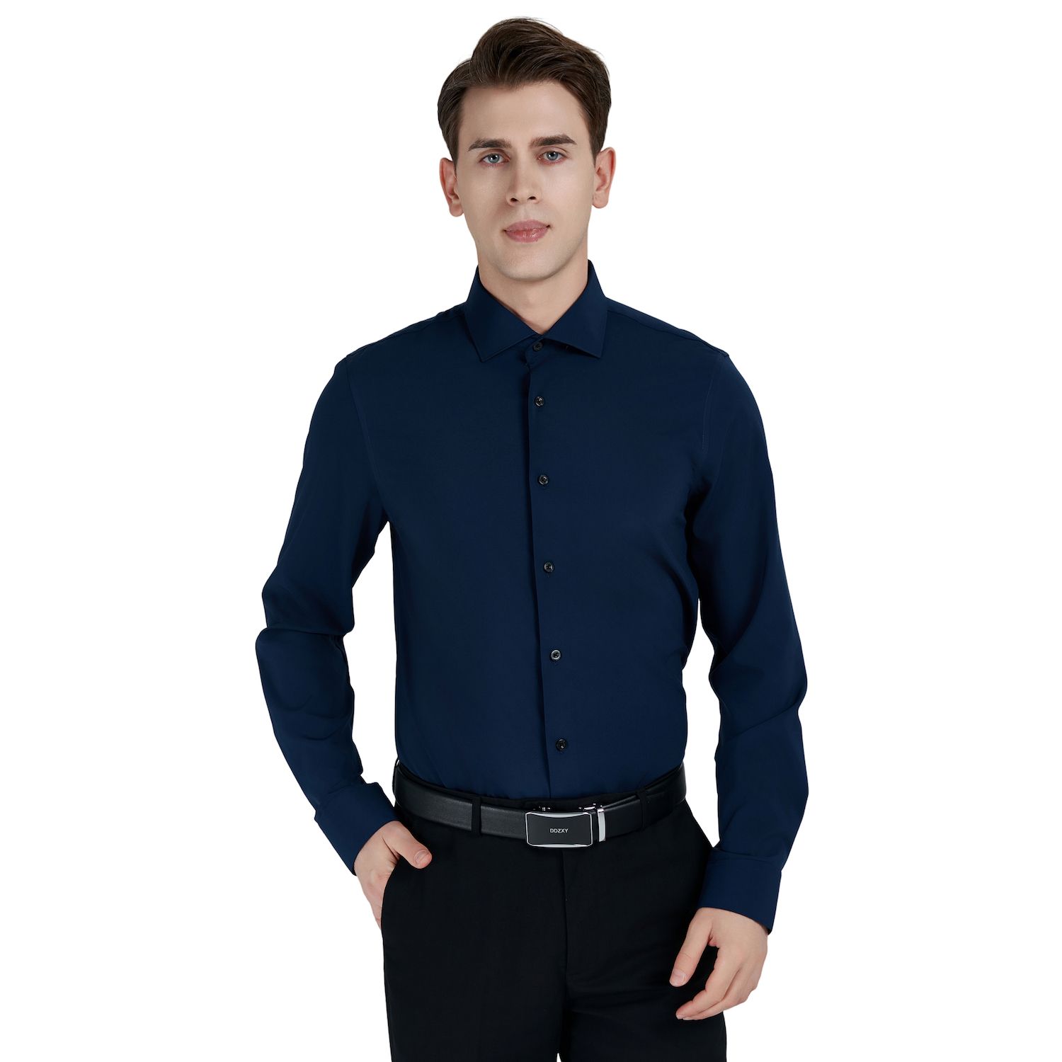 kohls slim fit dress shirt Men's Bespoke Slim-Fit Wrinkle Free Performance Dress Shirt, Size: Large-32/33, Antique Silver