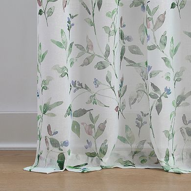 Martha Stewart 2-Piece Kensington Garden Print Poletop Curtain Panel Set