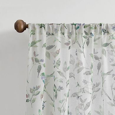 Martha Stewart 2-Piece Kensington Garden Print Poletop Curtain Panel Set